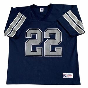 90s Pro Player #22 Emmitt Smith Blank Navy Jersey